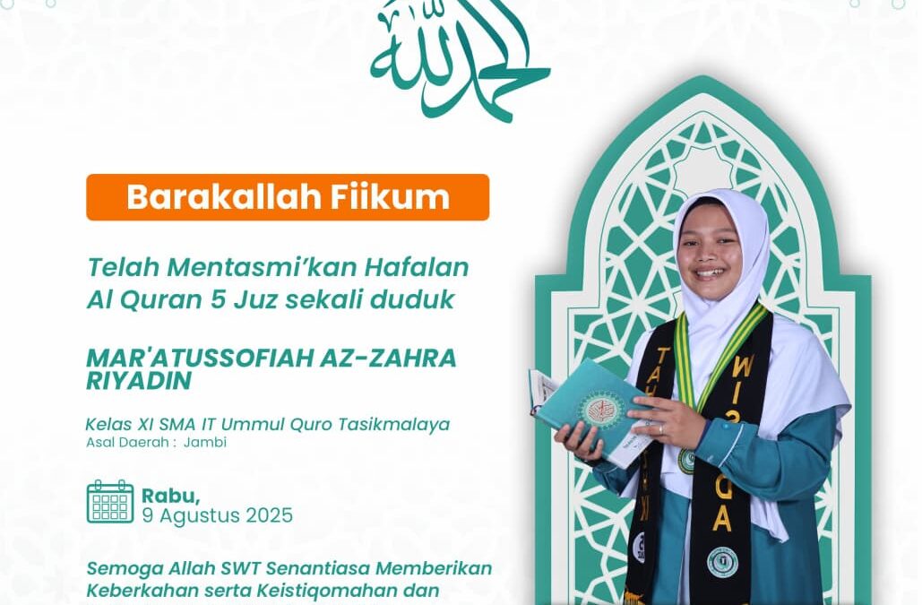 Tasmi’ Al Qur’an 5 Juz [1 Kali Duduk]